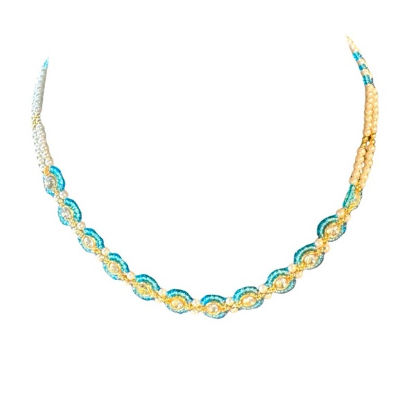 Jewelry - Seed Bead, pearl and rhinestone Necklace